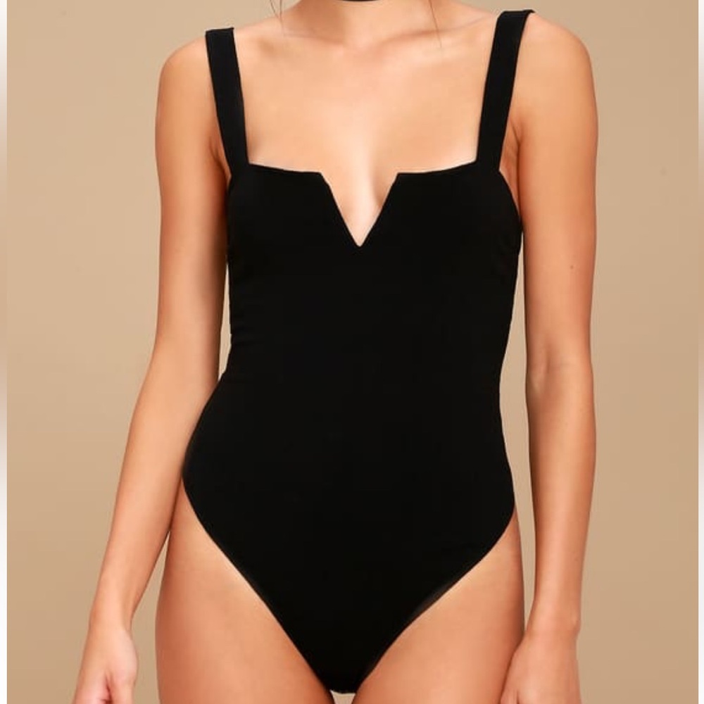 Free People Pippa Black sleeveless Bodysuit